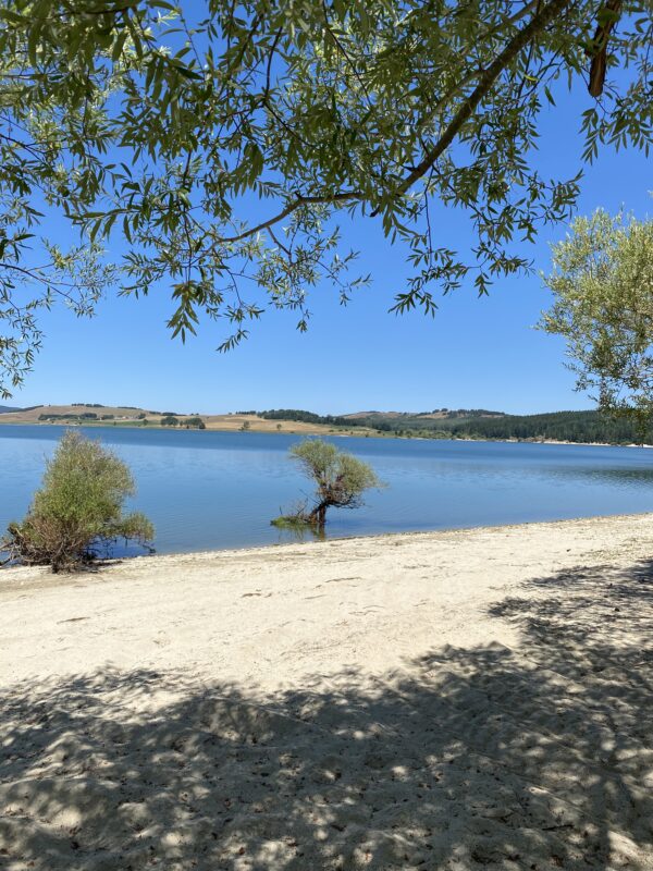 veduta lago Cecita dalla spiaggia durante l'evento emotional village di tspace
