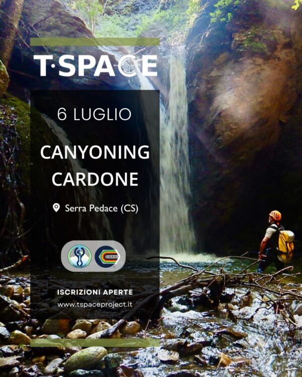 canyoning cardone - locandina dell'attività del 6 luglio 2024